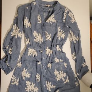 💕(REDUCEDPRICE) Long sleeve denim floral dress